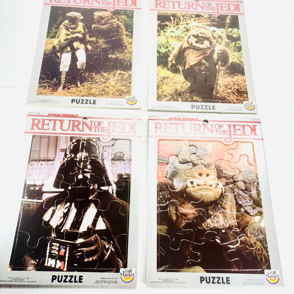 Star Wars Return Of The Jedi Craft Master Puzzles 1983 Lot Of 4 Vintage